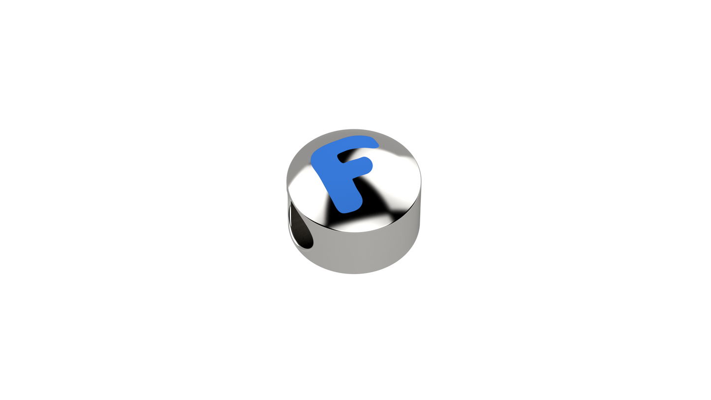 Cursore lettera azzurra F - Ag 925 - Nanan official