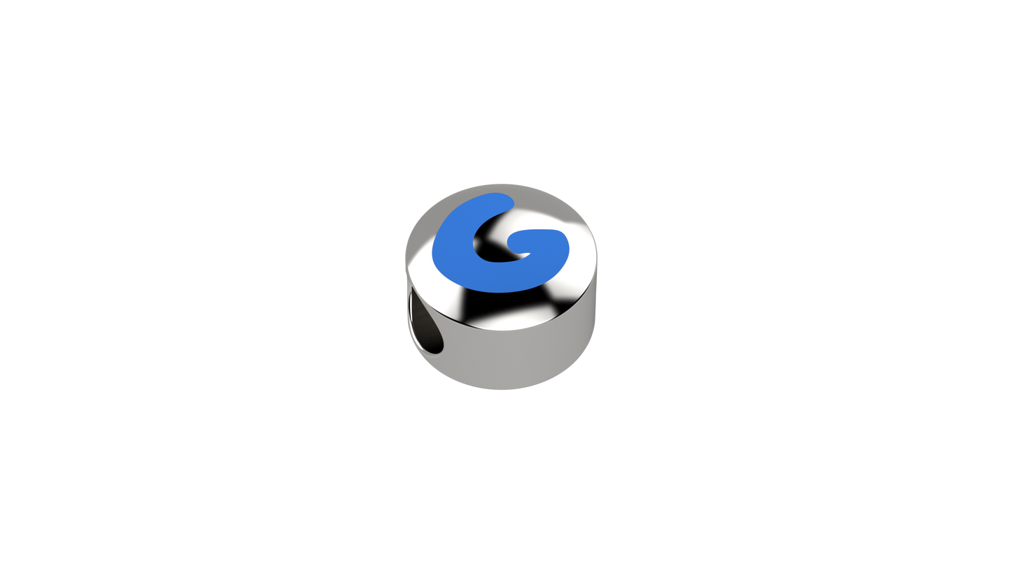 Cursore lettera azzurra G - Ag 925 - Nanan official