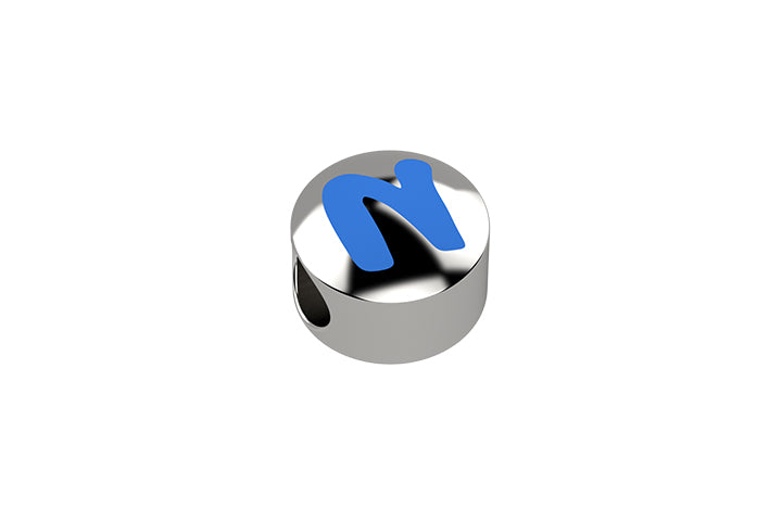 Cursore lettera azzurra N - Ag 925 - Nanan official