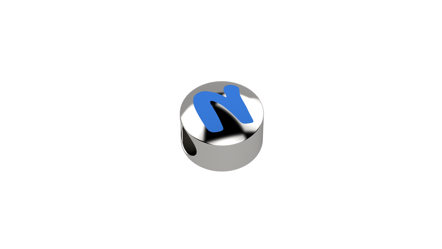 Cursore lettera azzurra N - Ag 925 - Nanan official