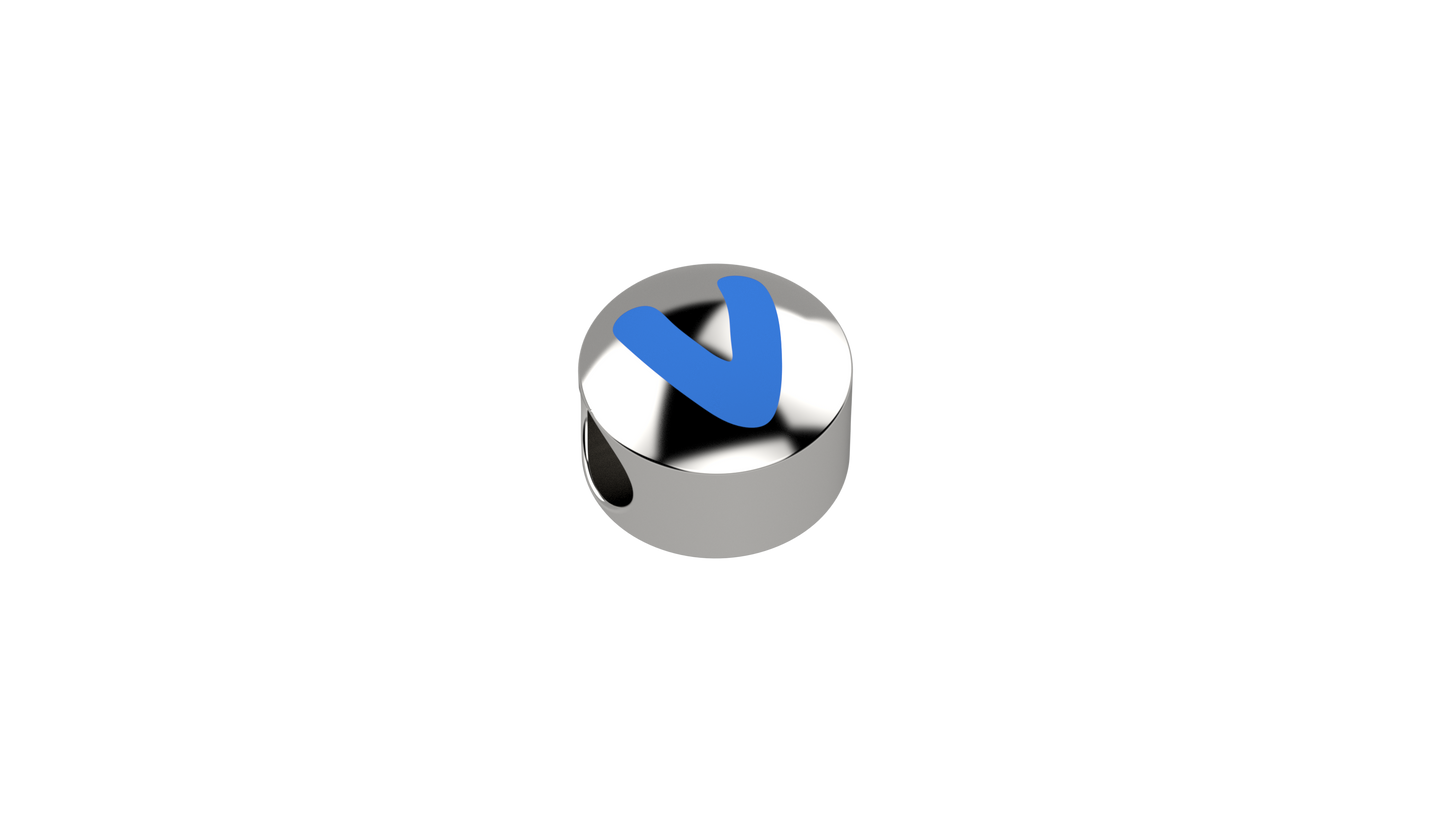 Cursore lettera azzurra V - Ag 925 - Nanan official