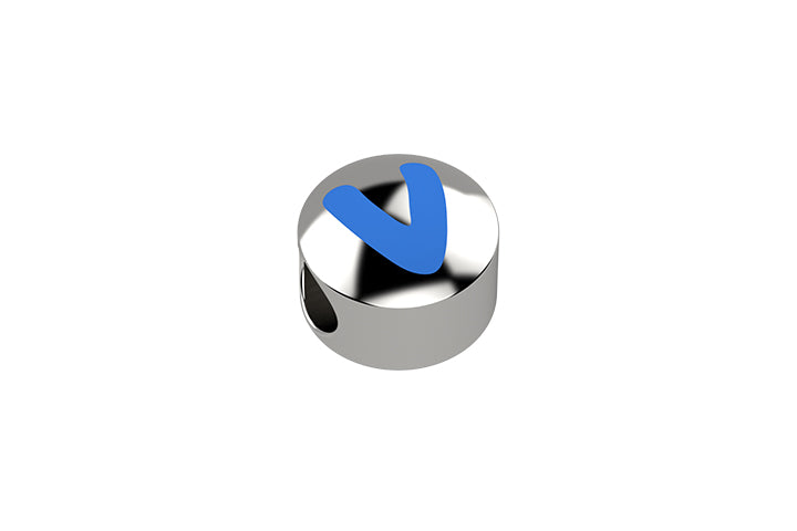 Cursore lettera azzurra V - Ag 925 - Nanan official