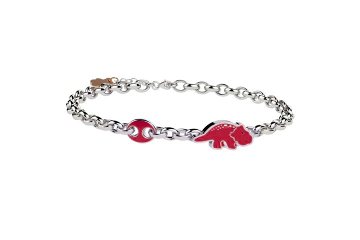 Bracciale con dinosauro rosso in Argento 925-Nanan official