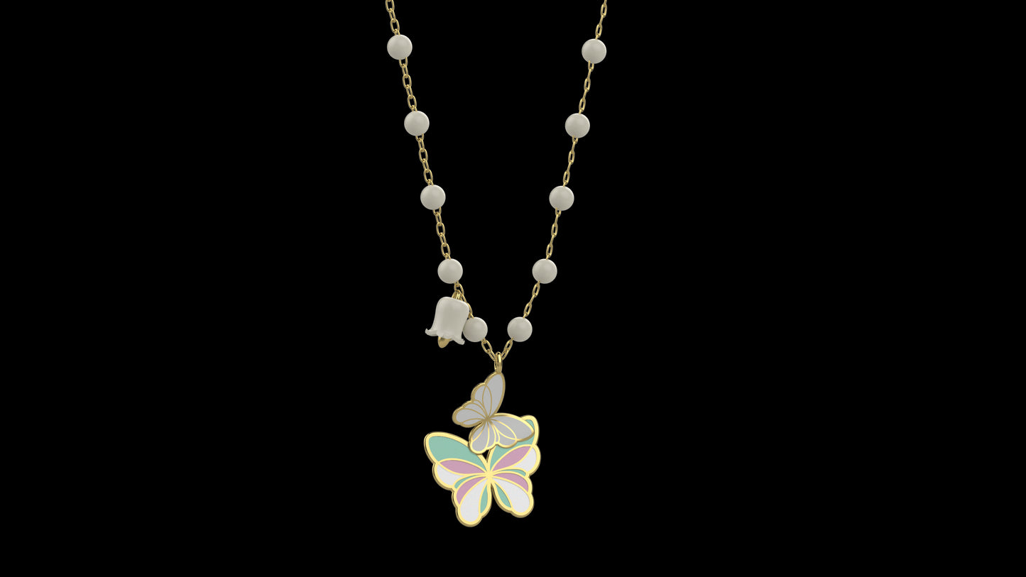 Pendete Farfallina dei Colori Bianca in Argento 925 - Nanan official