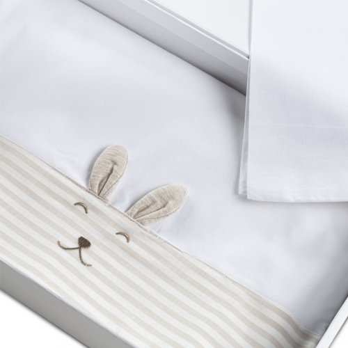 2 piece beige pram linen and pillowcase set