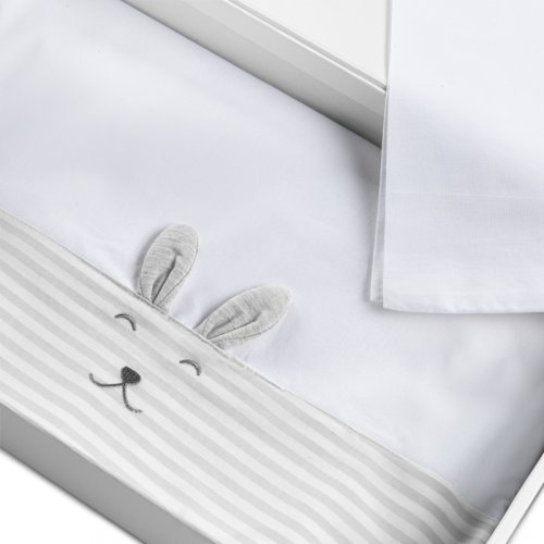 2 piece grey pram linen and pillowcase set_3085