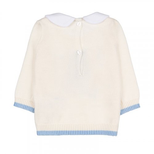 2PCS romper lightblue knitted with collar_7509