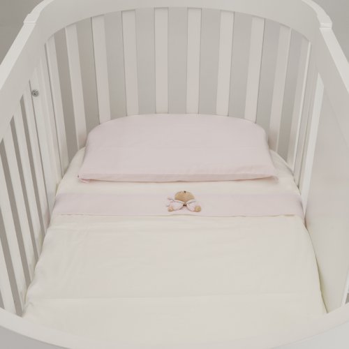 3 Pcs Set OVAL BED Linen Set- PINK