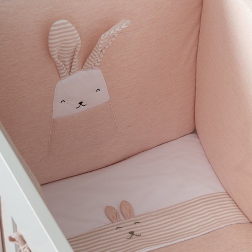 4 piece pink bunny bumper set_3150