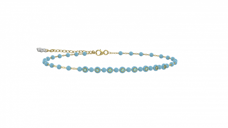 925 Silver Children's Bracelet with blue stones and details_12689