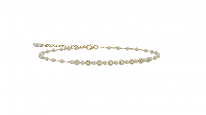 925 Silver Children's Bracelet with stones and white details_12688