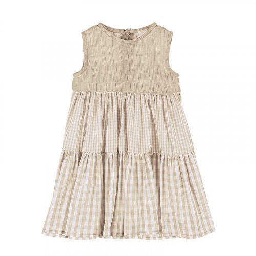 Robe 3 Volants Beige