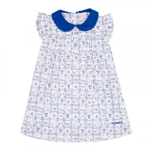 Abito c/colletto allover blu