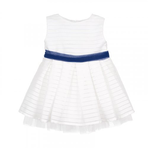 Robe avec ceinture bleue