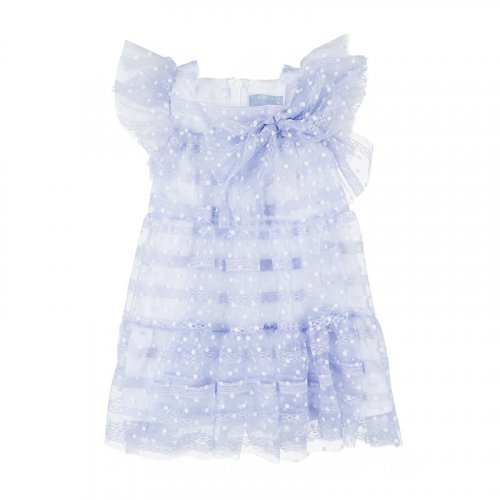 Robe en Tulle Plumetis Bleu