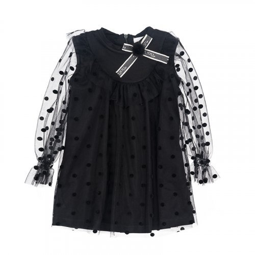Abito Nero in Jersey e Tulle