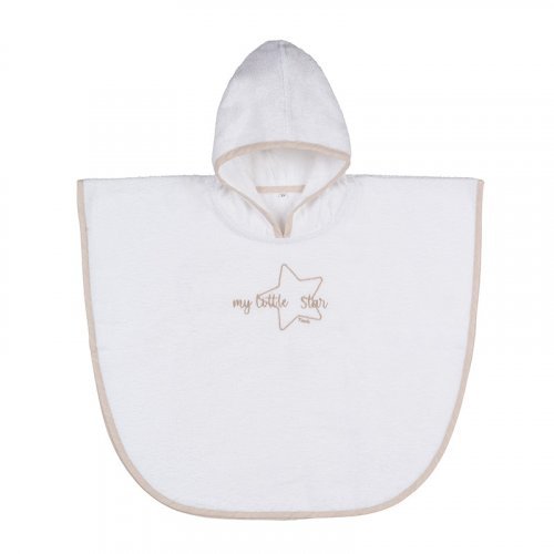 Accappatoio poncho beige "My little star"