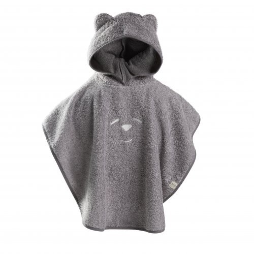 Grauer Poncho-Bademantel 2-4 Jahre