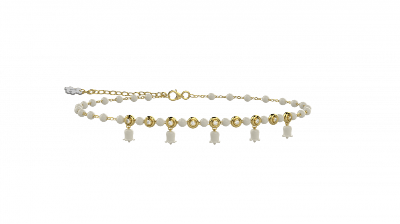 Anklet of Joy 925 Silver, White stones and details