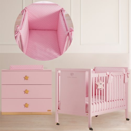 Baby bed + Chest of drawers: free bumper set