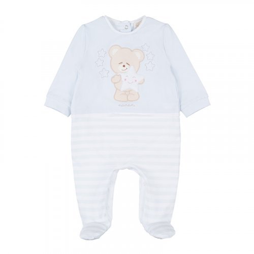Babygro with Light Blue Striped Pants
