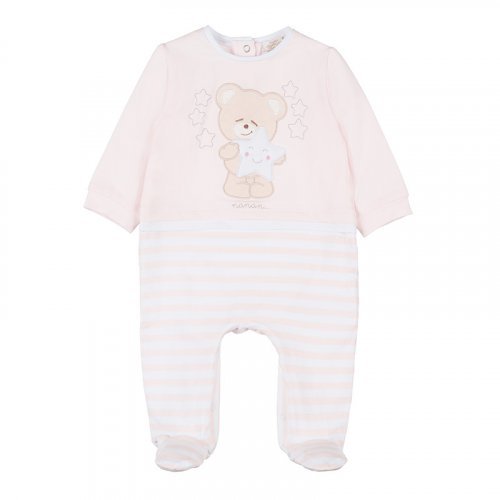 Babygro with Pink Striped Pants