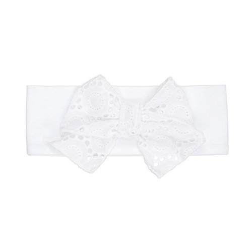 Band with broderie anglaise bow_8001