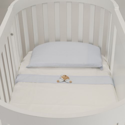 3 Pcs Set Oval Bed Linen Set- Light Blue_4150