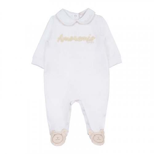 Beige 'Amore Mio' babygro with collar