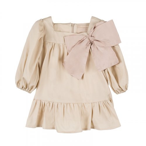 Beige Blouse with Bow