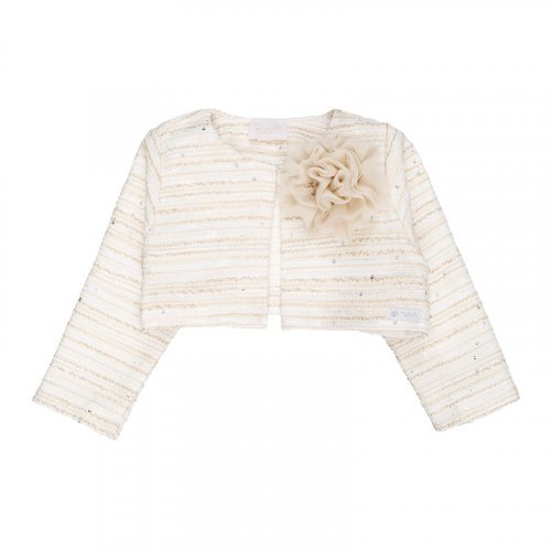 Beige cardigan with pink_8205