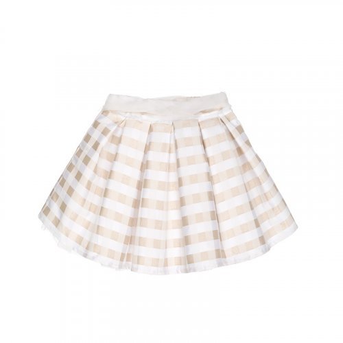 Beige checked skirt