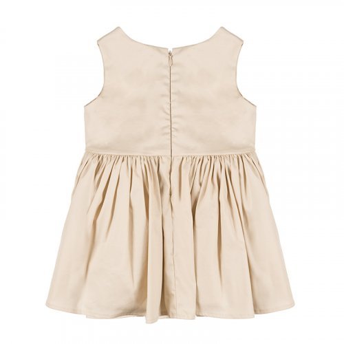 Beige Dress with Bow at the Waist_4830