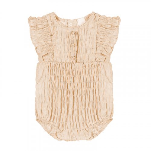 Beige Embossed Romper