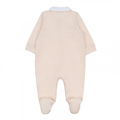 Beige Front Opening Babygrow With Collar_8729