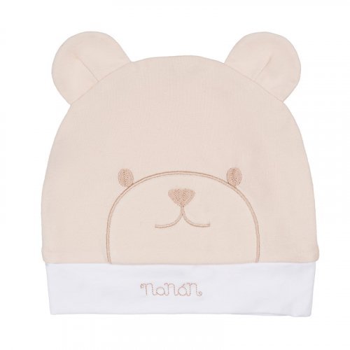 Beige hat with bear and ears