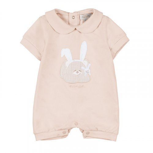 Beige Jersey Romper with Teddy