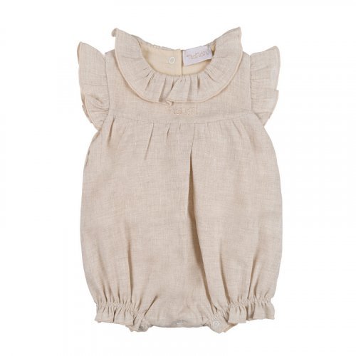 Beige linen romper_8207