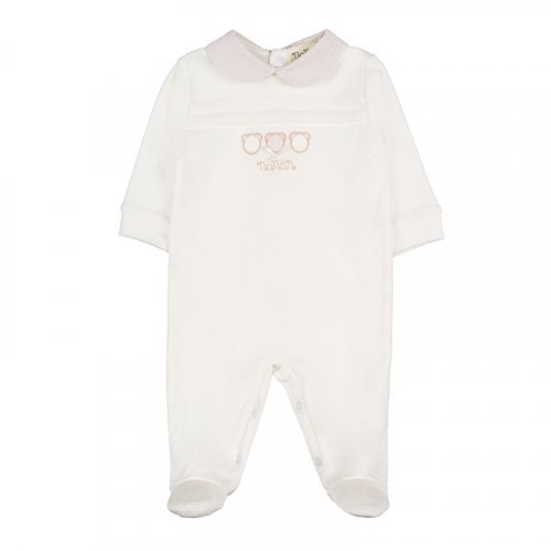 Beige organic babygro