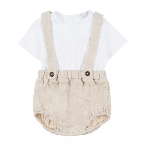 Beige Romper Suspender