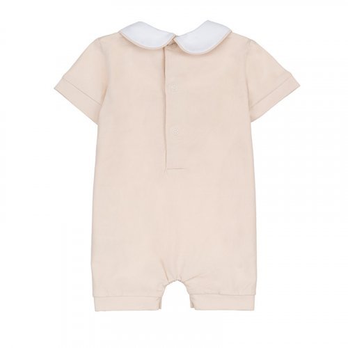 Beige Romper With Collar_8743