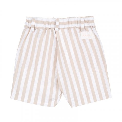 Beige striped Bermuda shorts_7799