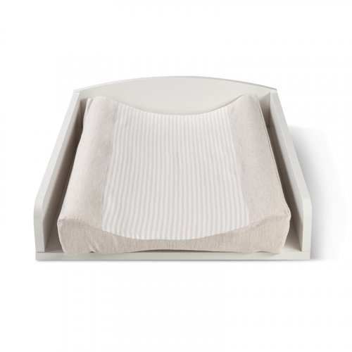 Beige striped changing mat for wooden changing table_2991