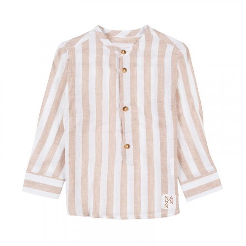 Beige Striped Korean Shirt