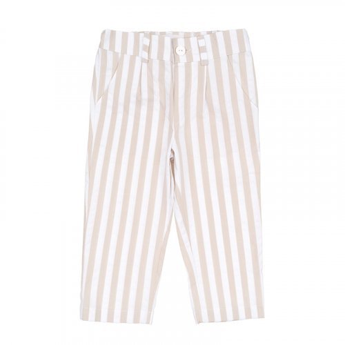 Beige striped trousers