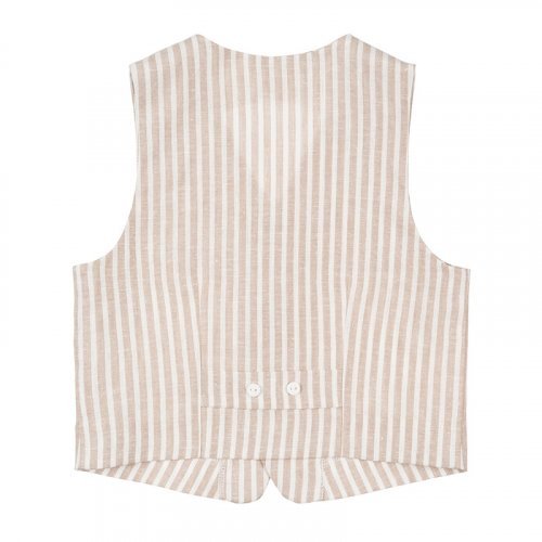 Beige Striped Vest_4523