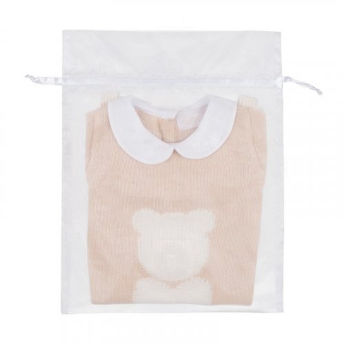 Beige thread babygro with collar_8596