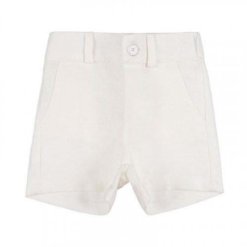 Leinen-Bermudas in Creme