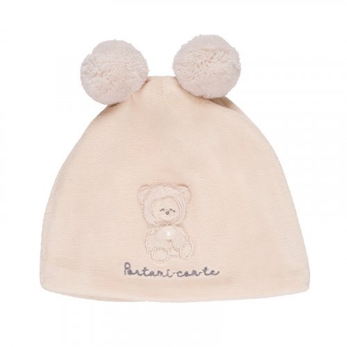Berretta Beige con Pompon
