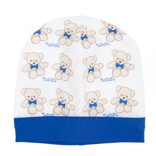Blue allover teddy bear hat